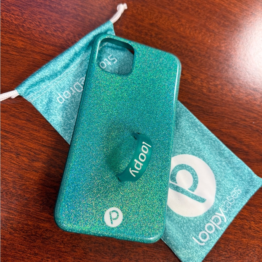 Loopy Case Teal Glitter Phone Case